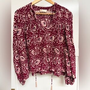 Natalie Martin Burgundy Floral Blouse